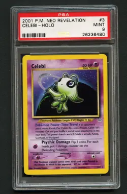 Celebi Holo Pokemon Card Unlimited 2001 Neo Revelation 3/64 ARK BGS PSA 9 - Image 1