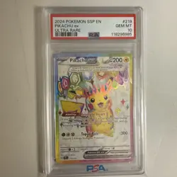 2024 Pokemon SSP en Pikachu EX Ultra Rare Card #219 PSA 10 - Image 1