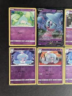 Hatterene V/HOLO + Hattrem (x3/2 RevHOLO) +Hatenna 6-card mixed Pokemon lot PWE - Image 4
