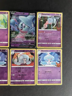 Hatterene V/HOLO + Hattrem (x3/2 RevHOLO) +Hatenna 6-card mixed Pokemon lot PWE - Image 5
