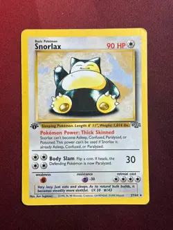 SNORLAX 27/64 Jungle 1st EDITION non-holo rare Pokemon TCG card - Image 1
