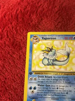 1st Edition Vaporeon 28/64 Jungle Non Holo Wotc Pokemon Card 1999 Lp - Image 2