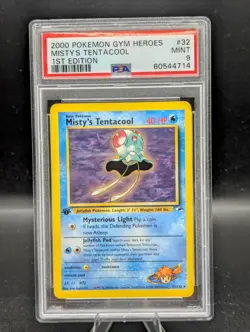 2000 Pokemon Gym Heroes TCG Card Misty's Tentacool 1st Edition #32 PSA 9 Mint 🚀 - Image 1