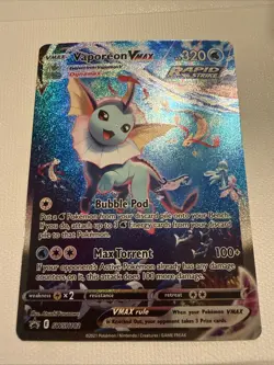 Vaporeon VMAX SWSH182 Sword & Shield Promo Holo Pokemon TCG Card - Image 1