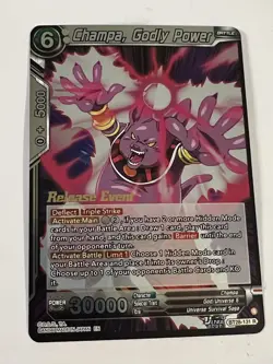 Dragon Ball Prismatic Clash Release Event BT28-131 Champa Godly Power Foil Card - Image 1