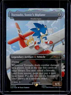 2025 Magic The Gathering Tornado, Sonic's Biplane Secret Lair Drop Foil #2100 - Image 1