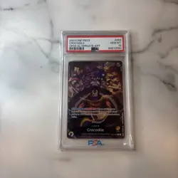 PSA 10 GEM MINT Crocodile 058 OP04 Kingdoms Of Intrigue Leader One Piece Card - Image 1