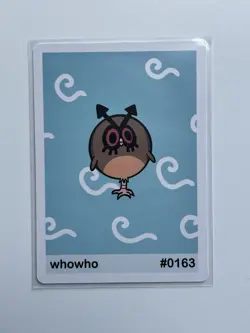Pookiemoot Gen 2 - whowho (Hoothoot) - Pokemon Parody/Derpy card - Image 1