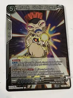Dragon Ball Prismatic Clash Release Event BT28-130 Arack, Godly Power Foil Card - Image 1