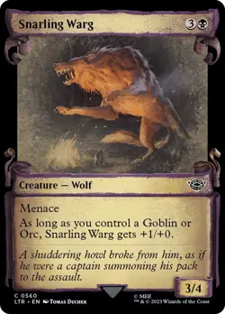 Snarling Warg 560 LTR MTG Black Creature Wolf Menace Common Foil Duchek EN - Image 1