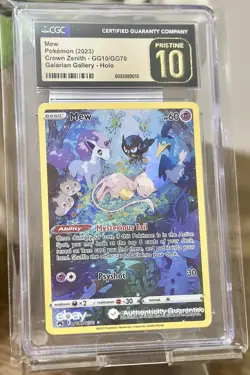 Pokemon Mew Crown Zenith Galarian Gallery Full Art GG10/GG70 CGC Pristine 10 - Image 1
