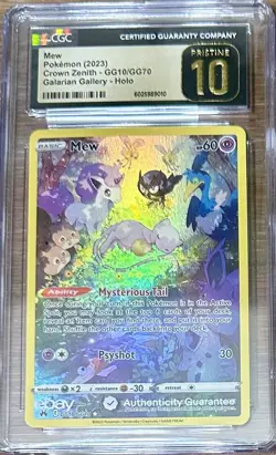 Pokemon Mew Crown Zenith Galarian Gallery Full Art GG10/GG70 CGC Pristine 10 - Image 2