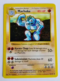 Pokemon TCG Machoke 34/102 Base Set (Shadowless) NM - Image 1