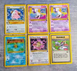 6 Lot Black Star Promo Pokemon Cards Vtg TCG Mew Psyduck Cleffa Meowth - Image 1