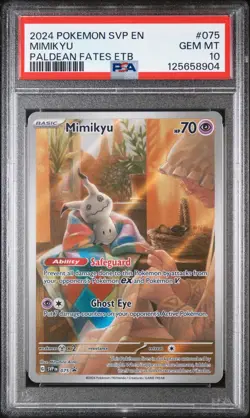 2024 POKEMON SVP EN-SV BLACK STAR PROMO #075 MIMIKYU PALDEAN FATES ETB PSA 10 - Image 1