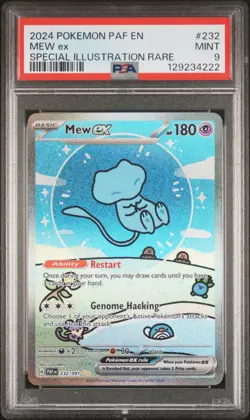 2024 POKEMON PAF EN-PALDEAN FATES SPECIAL ILLUSTRATION RARE #232 MEW EX PSA 9 - Image 1