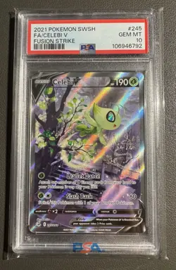 🍃 Pokemon Celebi V Fusion Strike Alt Art #245/264 2021 PSA 10 ✨ - Image 1