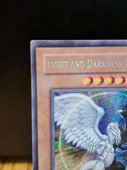 Yugioh RP02-EN095 Secret Rare Light and Darkness Dragon REPRINT Foil Bleed NM - Image 2