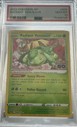 Radiant Venusaur 004/078 Pokemon GO Holo PSA 10 - Image 1