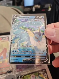 Vaporeon V SWSH150 Ultra Rare - 2021 Pokemon Black Star Promo NM 26 - Image 1