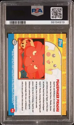 PSA 8 NM/MINT 1999 TOPPS POKEMON 46 MOVIE EDITION PEACEMAKER PIKACHU - Image 2