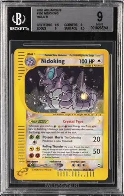 2003 POKEMON-E AQUAPOLIS HOLO R #150 NIDOKING HOLO R BGS 9 - Image 1
