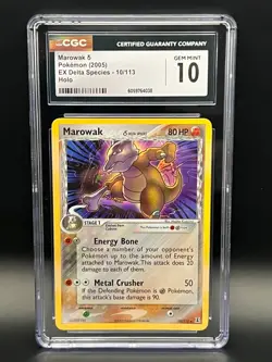 2005 Pokemon EX Delta Species- MAROWAK 10/113 HOLO RARE- CGC Gem Mint 10 - Image 3
