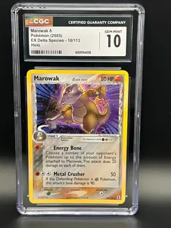 2005 Pokemon EX Delta Species- MAROWAK 10/113 HOLO RARE- CGC Gem Mint 10 - Image 4