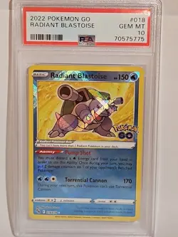 2022 Radiant blastoise Pokemon Go psa 10 - Image 1
