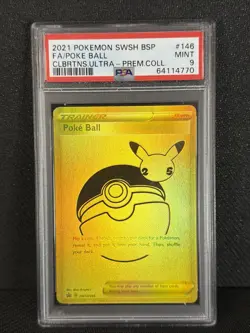 2021 POKEMON SWSH PROMO #146 FULL ART/POKE BALL PSA 9 - CELEBRATIONS UPC PROMO - Image 1