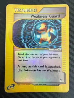 Pokemon TCG Weakness Guard 141/147 Trainer Aquapolis Reverse Holo HP - Image 1