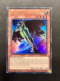 Yu-Gi-Oh! Evil HERO Adusted Gold LED5-EN013 1st Edition Ultra Rare Near Mint - Image 1