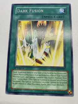 Yugioh Dark Fusion 1st Edition Rare GLAS-EN047 HP - Image 1