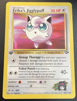 ERIKA’S JIGGLYPUFF Pokemon Card - 1st Edition - Gym Challenge - 69/132 - Image 1
