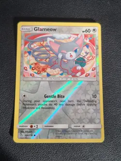 REVERSE HOLO Pokemon Sun & Moon Ultra Prism TCG Card Glameow 108/156 - Image 1