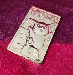 Vintage 1999 Pikachu Gold 23K Gold Plated Trading Card Collectible - Image 1