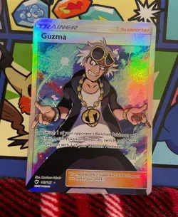 Pokemon TCG Guzma Full Art Card 143/147 Sun Moon Burning Shadows Holo NM - Image 1