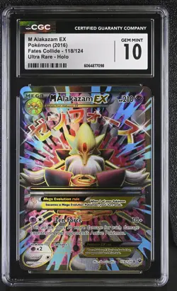 CGC 10 GEM MINT M Alakazam EX Fates Collide 118/124 Ultra Rare Holo Pokemon Card - Image 1
