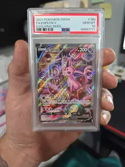 Pokemon TCG Espeon v Evolving Skies Alternate Full Art Holo Card 180/203 PSA 10 - Image 1