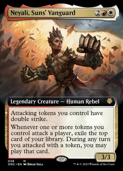 Near Mint x 1 Neyali, Suns' Vanguard - Extended Art Commander: Phyrexia: All Wil - Image 1
