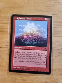 Lightning Cloud - Visions - MTG Magic - Rare - Red Enchantment - Image 1