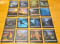 Full Art Lands FOIL Set LOT 16 Cards Final Fantasy MTG FF1-FF16 - FREE SHIP - Image 1