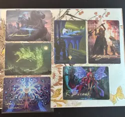 Lot Of 6 MTG Magic The Gathering Final Fantasy Gold Signature Art Cards - Image 1