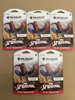 Lot of (5) Magic: The Gathering Marvel Spider-Man Play Booster Pack Sealed NEW - Image 1