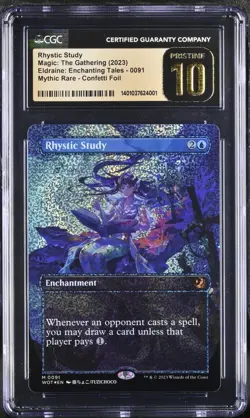 RHYSTIC STUDY Eldraine Enchanting Tales Anime Confetti Foil CGC 10 Pristine - Image 1