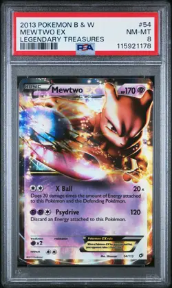 2013 POKEMON B&W LEGEND TREASURES #54 MEWTWO EX PSA 8 - Image 1