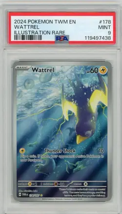2024 Pokemon S & V Twilight Masquerade Wattrel Illustration Rare #178 PSA 9 Mint - Image 1