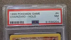 1999 Pokemon Charizard Holo PSA 7 NM Game #4/102 - Image 2