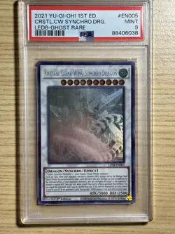 2021 Yu Gi Oh 1st Edition Crystal Clear Wing Synchro Dragon Rare PSA 9 Mint - Image 1