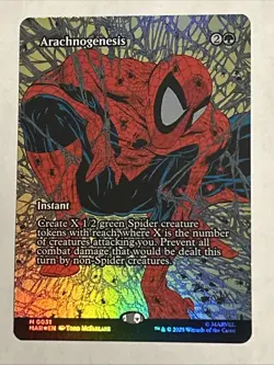 Magic the Gathering Spider-Man Arachnogenesis Borderless FOIL MTG M 0031 - Image 1